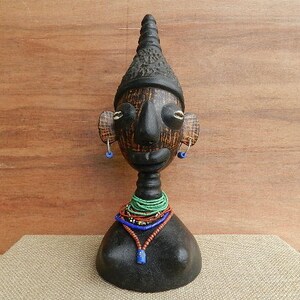 Masque africain Baoulélé art primitif africain en porte stylo original cadeau image 1