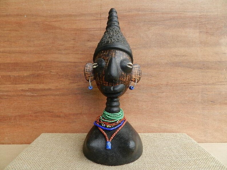 Masque africain Baoulélé art primitif africain en porte stylo original cadeau image 1