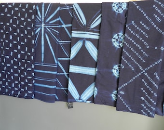 Best Indigo fabric tie and dye Adire Cocobanana African Yoruba fabric, Adire Nigeria disco pattern, handmade hanging La Maison Rafacia 78.7"