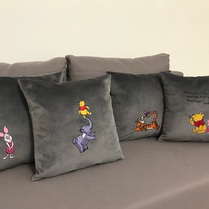 6 variations of Winnie pooh inspired cushions/ pillows, piglet cushions