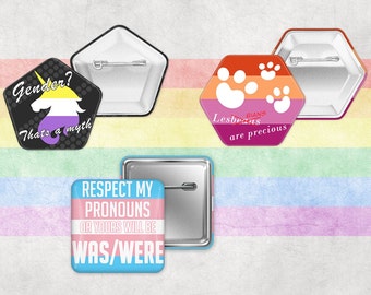 Trans, Lesbian, and Non-Binary Buttons