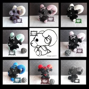 Baphomet Amigurumi Custom – Szydełkowa pluszowa zabawka w Twoich kolorach – Unikalne okultystyczne dzieło