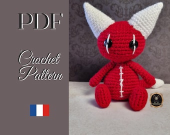 PATTERN: Crochet Amigurumi Pattern, Monster Toy Ambrose, Easy Tutorial, Crochet Monster, DIY Crochet