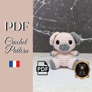 Patrón PDF de amigurumi – Beykon, el cerdito de crochet – Tutorial en francés