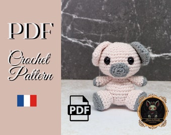Crochet Pattern PDF – Beykon the Pig Amigurumi – French Tutorial