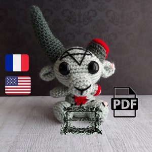 Crochet Pattern PDF – Baphomet Zombie Amigurumi – Gothic Creature FR & US Terms