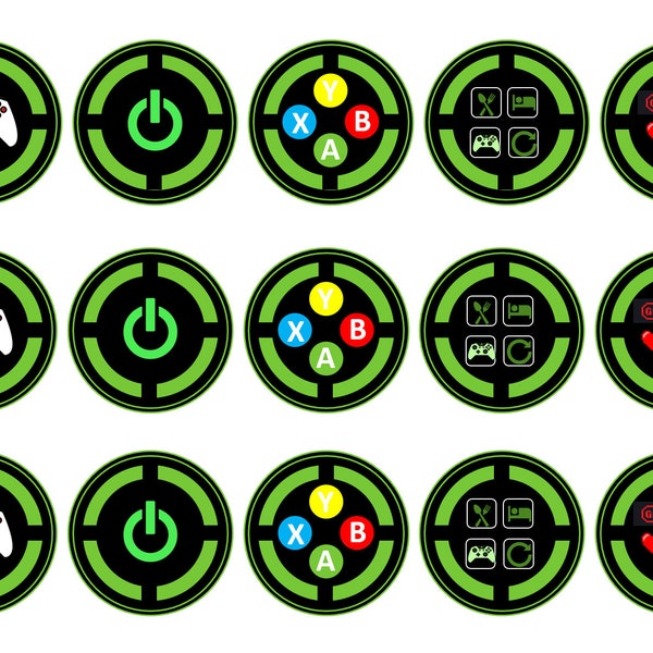 Gaming Gamer Xbox Stil Cupcake Icing Wafer Karte oder Wafer Toppers Dekoration