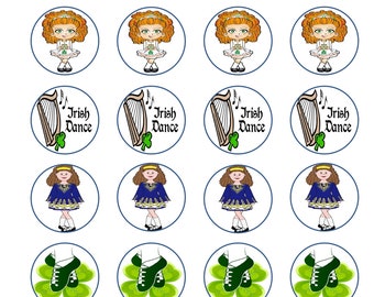Irish Dancing Cupcake Icing Wafer card or Wafer Toppers decoration