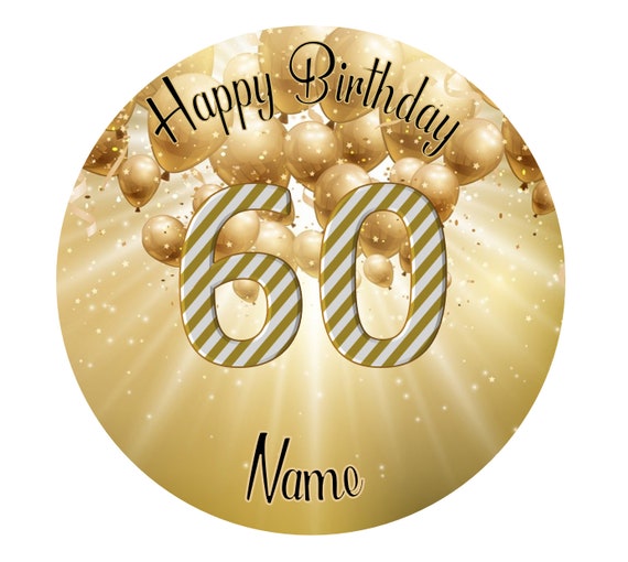 60th Birthday Cake Icing or Wafer Topper Cake Decoration (age Can