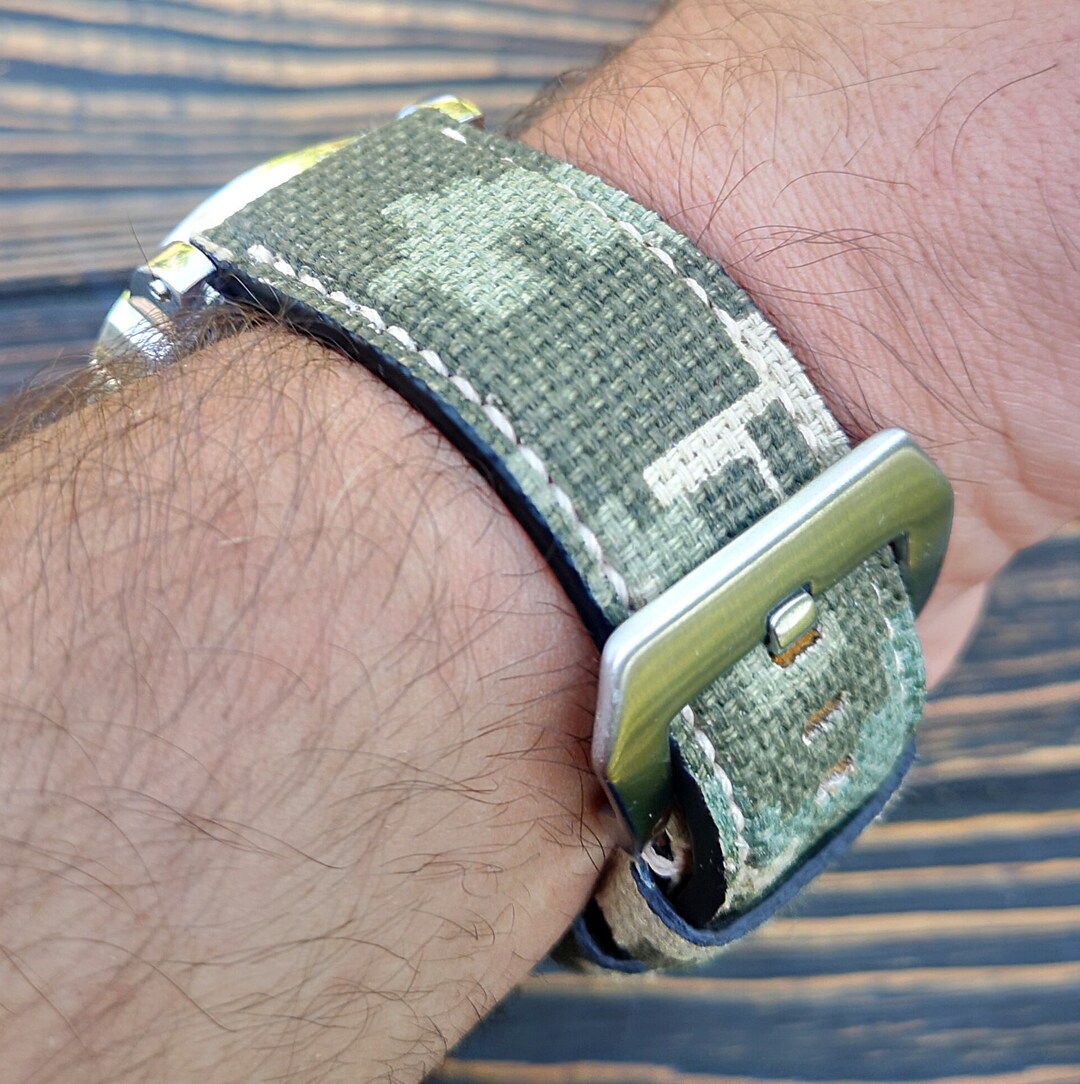 Canvas Watch Strap for Panerai Camouflage Color pixel , 20mm, 22mm