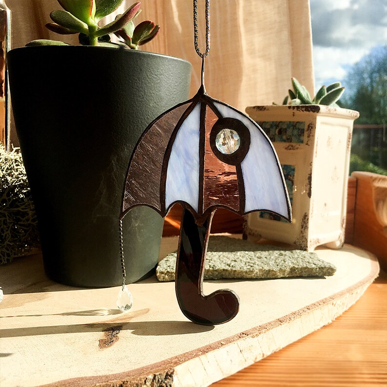 Stained glass suncatcher Umbrella Etsy