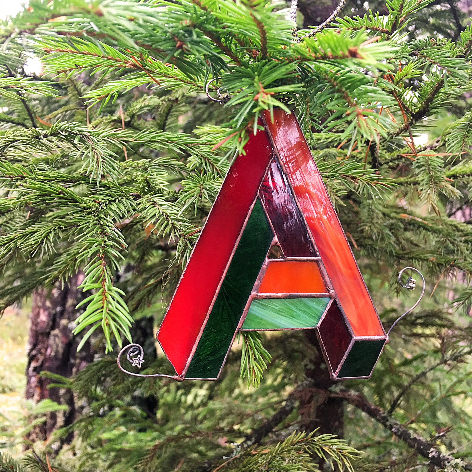 Stained glass suncatcher Letter A Etsy