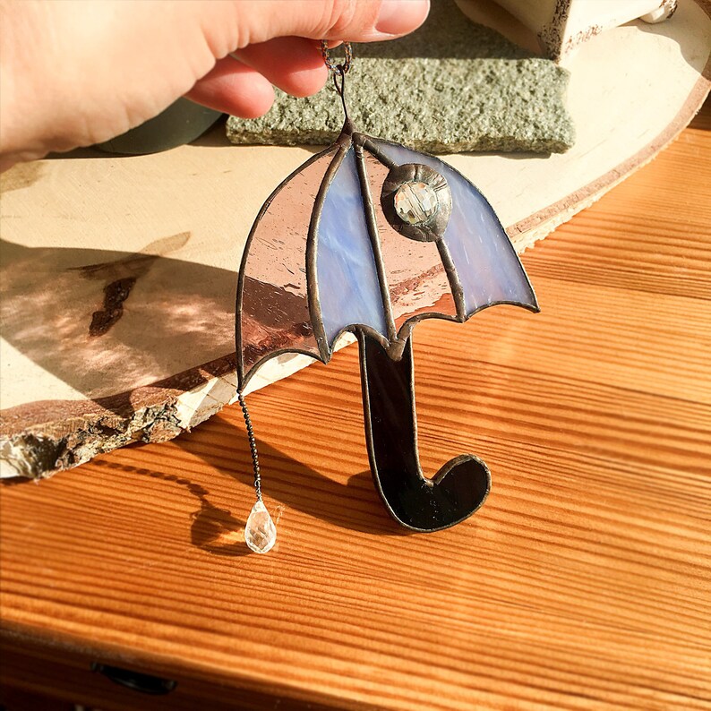 Stained glass suncatcher Umbrella Etsy