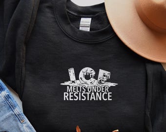 ICE Melts Under Resistance Crewneck Sweatshirt, Activist Graphic Pullover