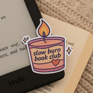 Slow Burn Book Club Sticker, Romance Reader Vinyl Sticker