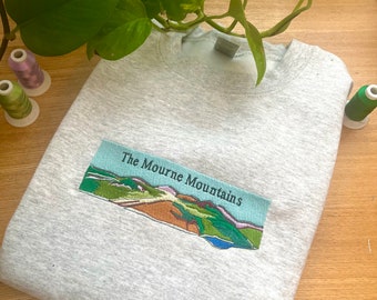 Mourne Mountain inspired embroidered jumper/sweatshirt
