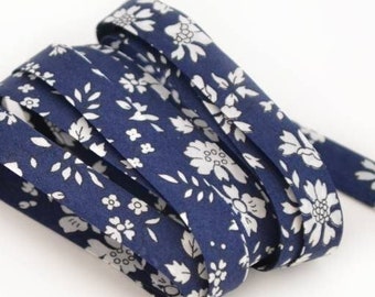 Navy blue Liberty Capel bias binding by the meter