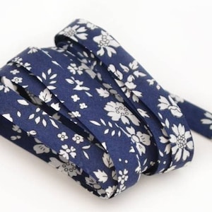 Liberty Capel navy blue bias binding per meter