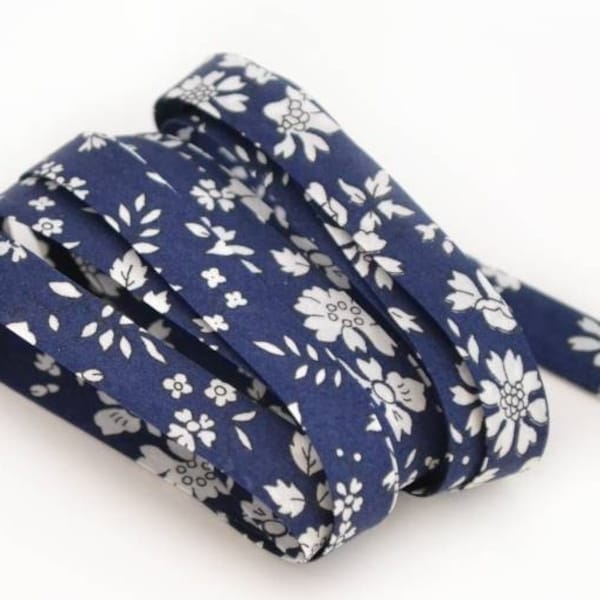 Nastro in sbieco Liberty Capel blu navy al metro