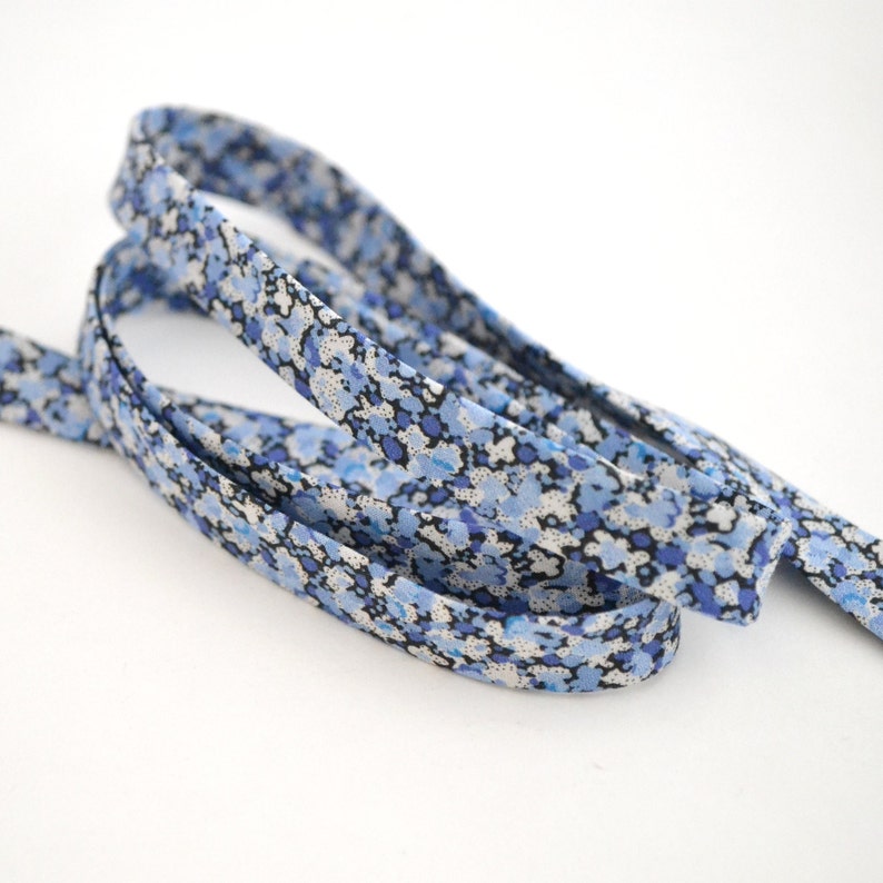 Liberty Pepper blue bias binding per meter image 1