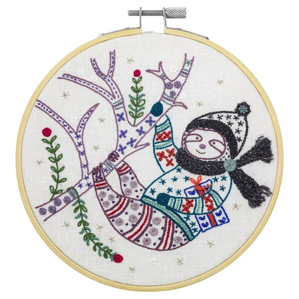 Kit broderie paresseux en hiver