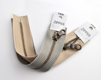 YKK 20cm washed cotton zipper