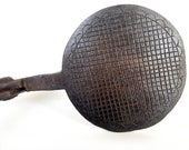 Dutch Antique Waffle Iron Cast Iron Gauffre Baking Mold Waffle Maker Rustic Country Kitchen Decor 1800s Treacle waffle