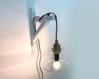 Upcycled | Industrial Wall Sconce | Cage lamp | Handmade | Industrial lamp | Old & New Elements | Steampunk | Plug in Lamp