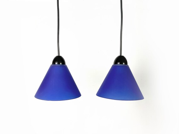 Set of Two Vintage Cobalt Blue Glass 