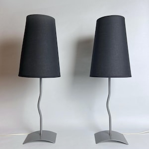 Set of 2 vintage Squiggle Table Lamps | Modernist | Minimalist | Wavy lamp | 90s | Side table lamps