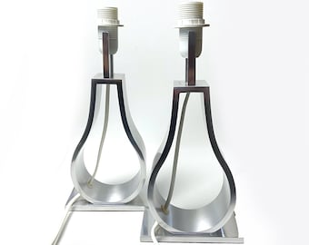 Juego de 2 bases para lámpara de mesa vintage IKEA KLABB de los años 90 | B1019 | Aluminio | Diseño de Monika Mulder | Modernista | Lámpara de mesa auxiliar | Japandi