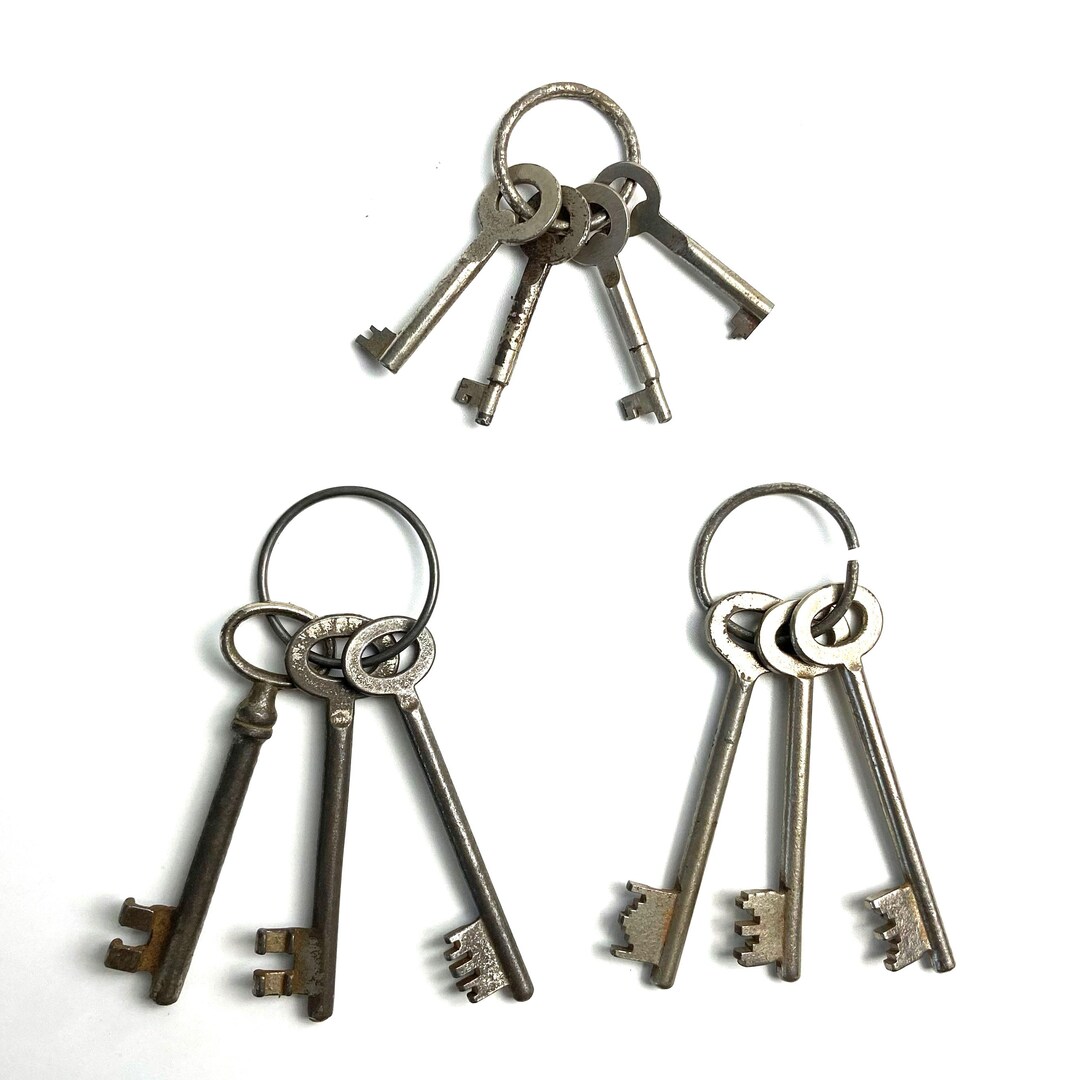 Set of 3/4 Old Dutch Antique Skeleton Keys | 1940s | Art Deco Style ...