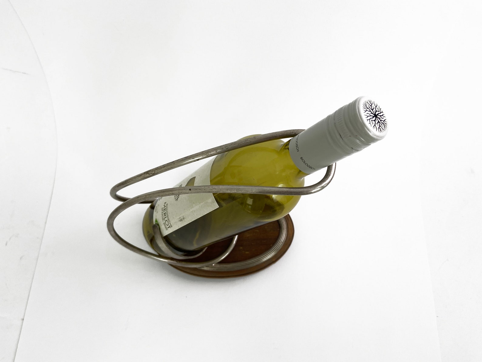 teak wine bottle holder