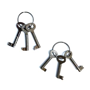 Set of 3 old Dutch Antique Skeleton keys | 1940s | Art Deco style | By Keys | Chamber Keys | Cabinet Keys | Old key