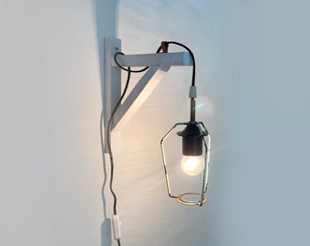 Upcycled | Industrial Wall Sconce | Cage lamp | Handmade | Industrial lamp | Old & New Elements | Steampunk | Plug in Lamp