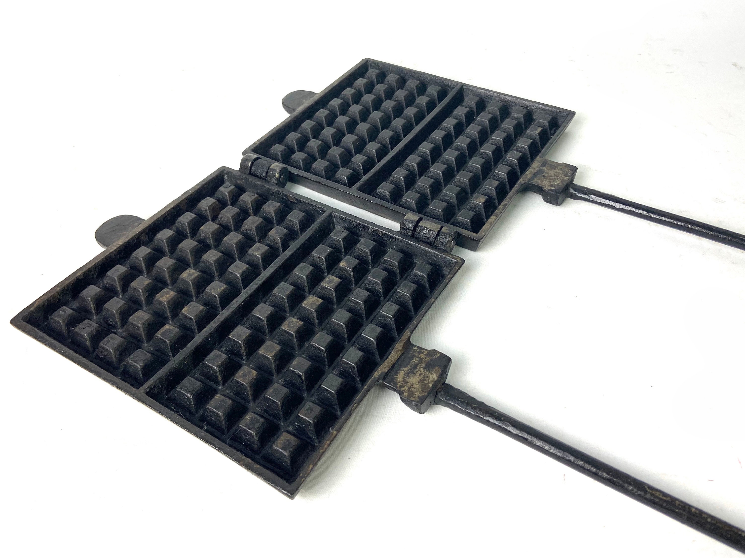 French Antique Double Waffle Iron Cast Iron Gauffre Baking Etsy