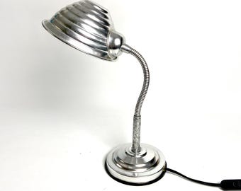 Vintage Habitat Italy Aluminum Desk lamp | 90s | Mushroom lamp | Mid Century | Plaster Style | UFO lamp | Bauhaus Style | Art Deco Style