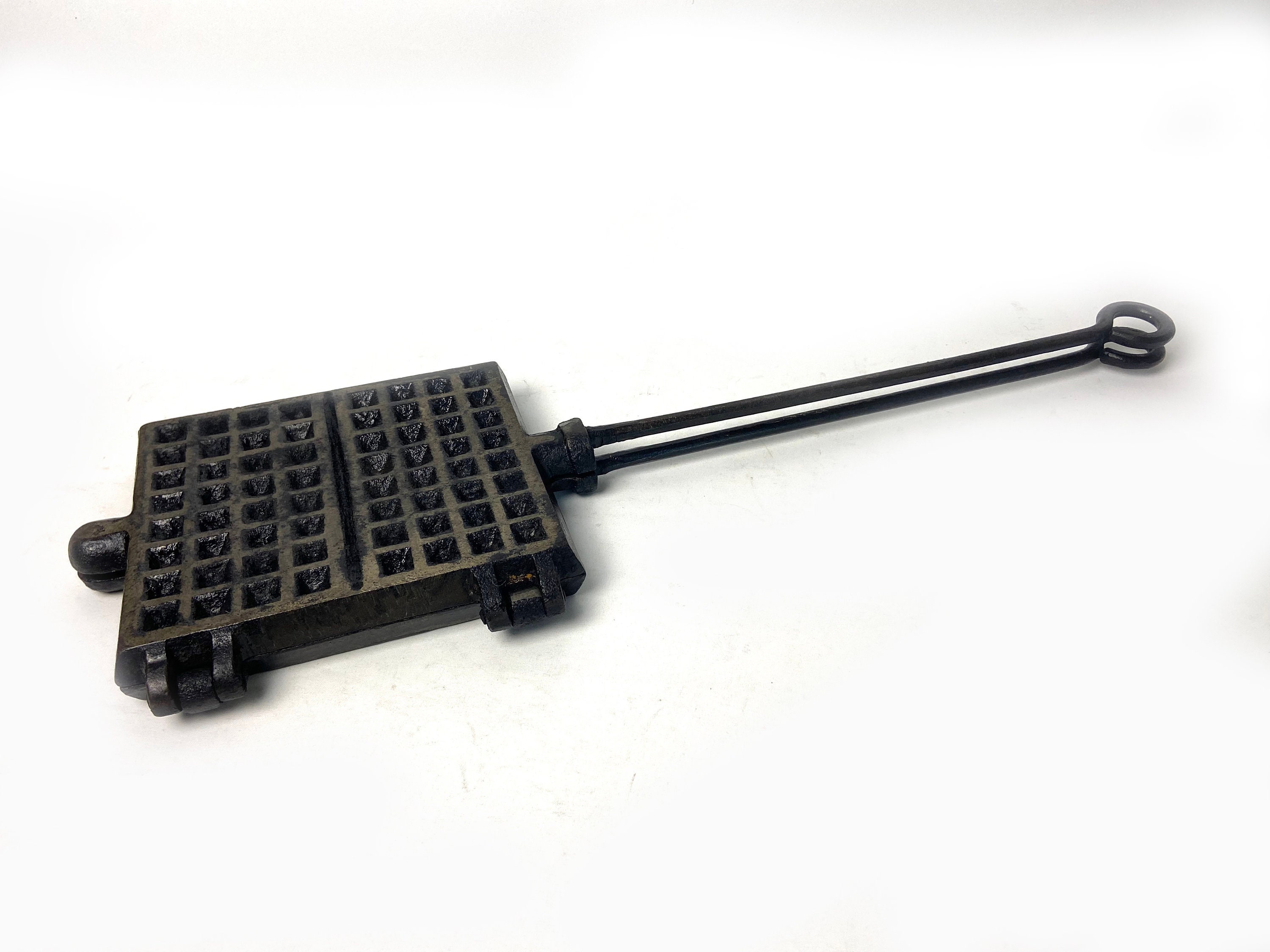 French Antique Double Waffle Iron Cast Iron Gauffre Baking Etsy