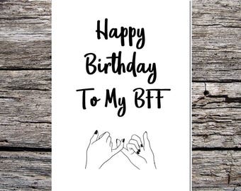 best friend birthday card friend card best friend bestie etsy