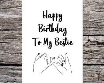 White Rustic Country Chic Style Best Tea Birthday Card Bestie Best Friend