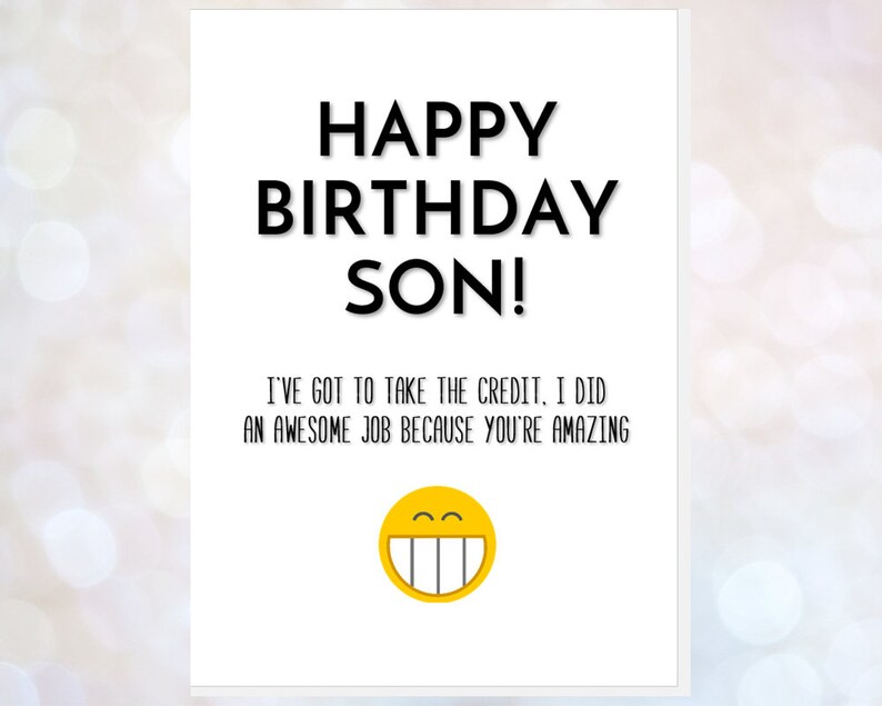 Lustige Sohn Geburtstagskarte alles Gute zum Geburtstag Sohn Etsy