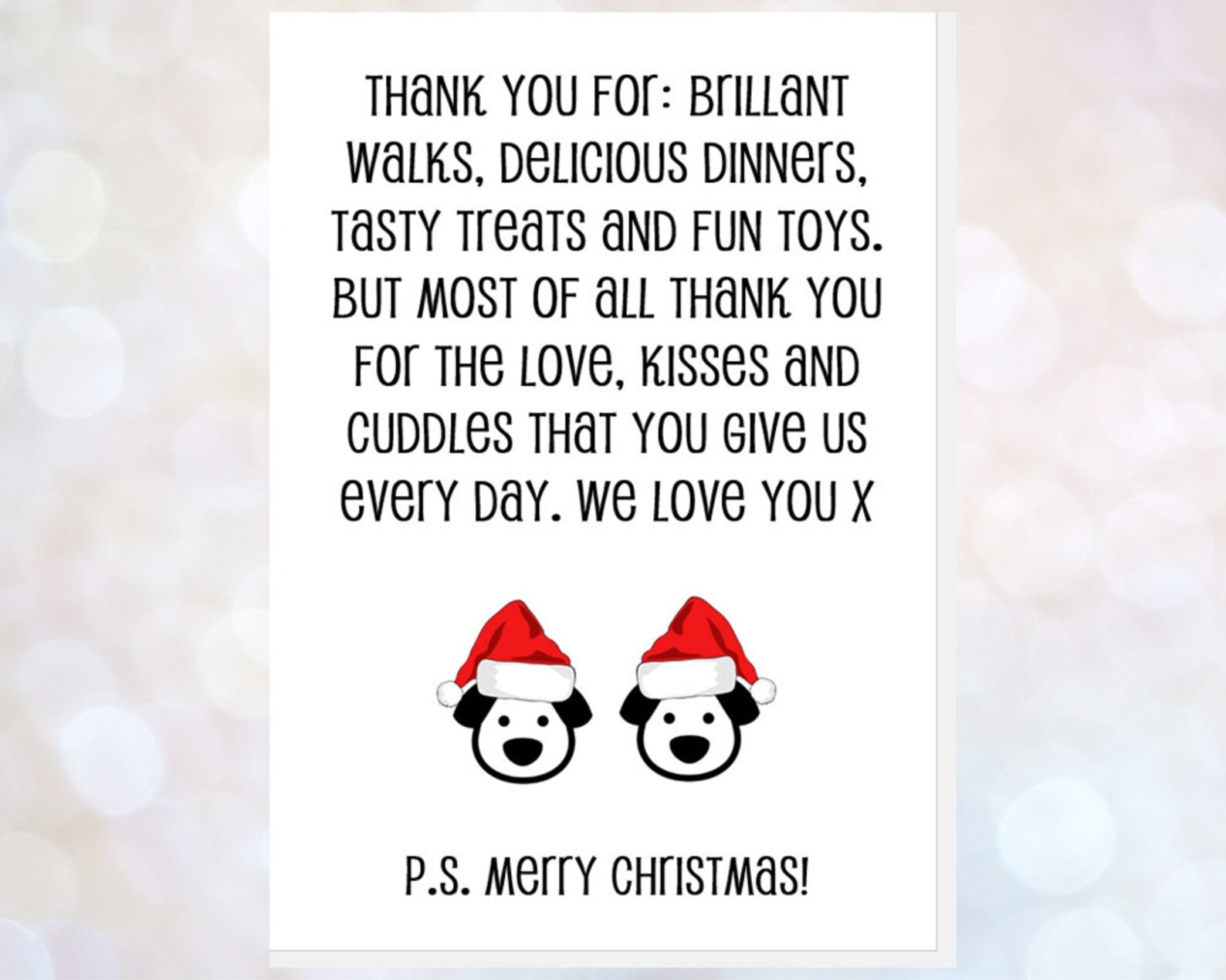Christmas card from the dog christmas card from 2 dogs cute Etsy