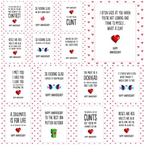 carte d'anniversaire grossière drôle, carte de femme grossière, carte de mari grossier, carte c*nt, carte de tête de bite, carte effrontée, petite amie, petit ami, 15 modèles