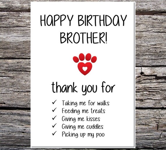 To Brother From The Dog Card From The Dog Funny Dog Card Etsy To Brother From The Dog Card From The Dog Funny Dog Card Etsy