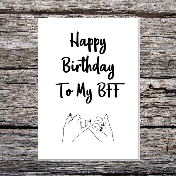 Best Friend Birthday Card Friend Card Best Friend Bestie Etsy