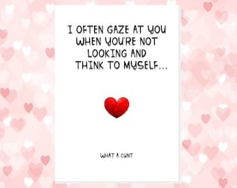 Funny Rude Anniversary Card, Cheeky Valentine's Day Gift