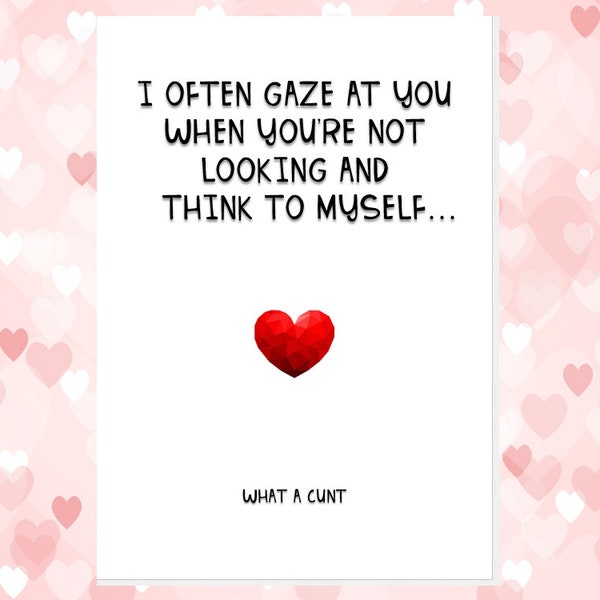 Funny Rude Anniversary Card, Cheeky Valentine's Day Gift