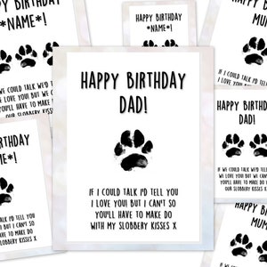 personalisierte Geburtstagskarte vom Hund, Karte von den 2 Hunden, lustige Hundekarte, Papa, Mama, Papa, Bruder, Schwester, jeder Name, Hundesitter, niedlich
