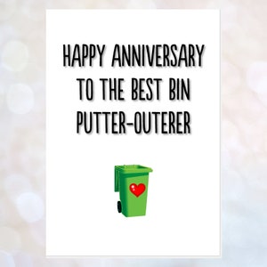 carte d'ANNIVERSAIRE amusante, carte effrontée, meilleur revêtement extérieur de putter de poubelle, mari, femme