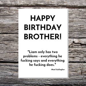 Bruder Geburtstagskarte Oase Geburtstagskarte Manchester Etsy
